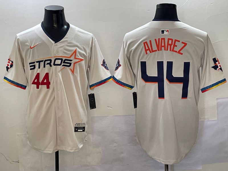 Men Houston Astros #44 Alvarez Cream Fourth generation Joint Name 2025 Nike MLB Jersey style 4153->houston astros->MLB Jersey